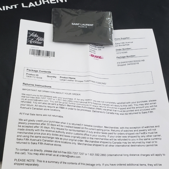 ***SOLD***Saint Laurent Large Leather Shopper Tote in Khaki - Picture 16 of 16